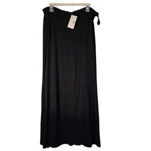Spiegel Black Maxi Wrap Skirt Cocktail Travel Jersey Knit XL NEW